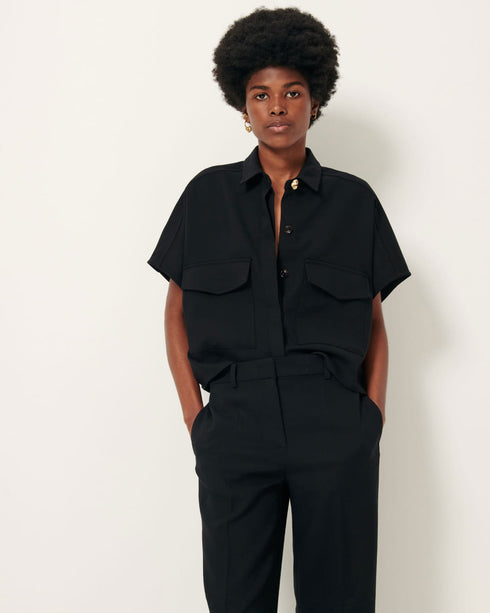 Sessùn bianca loose fitting shirt black